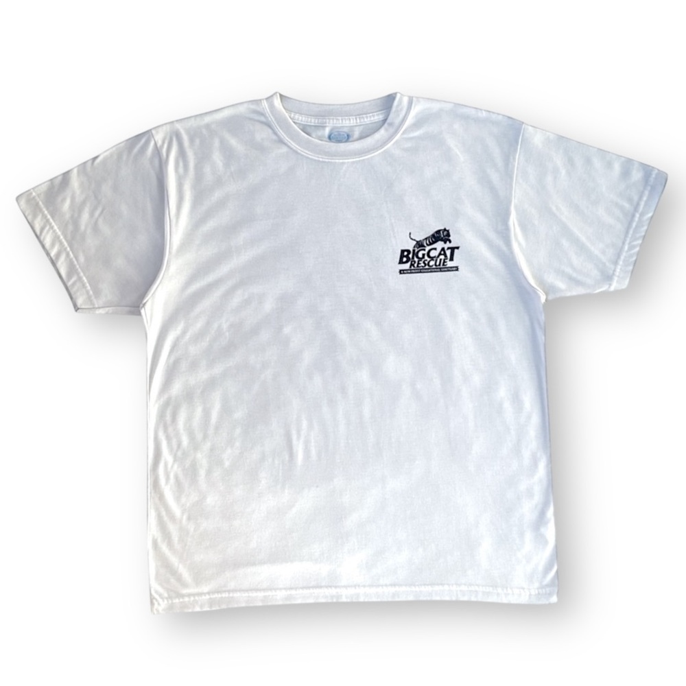 Vintage Double Sided Big Cat Rescue White Logo T-Shirt